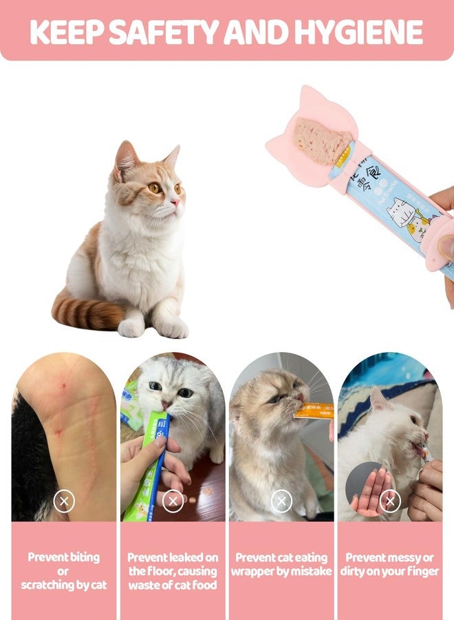 Aecsze 5 PCS Cat Food Can Covers Lids Set, Silicone Pet Food Can Lids with Multi-Function Cat Food Spoon and Opener, Cat Bar Squeezer, Stainless Steel Wet Food Spoon for Cats and Dogs (Pink) - Image 4